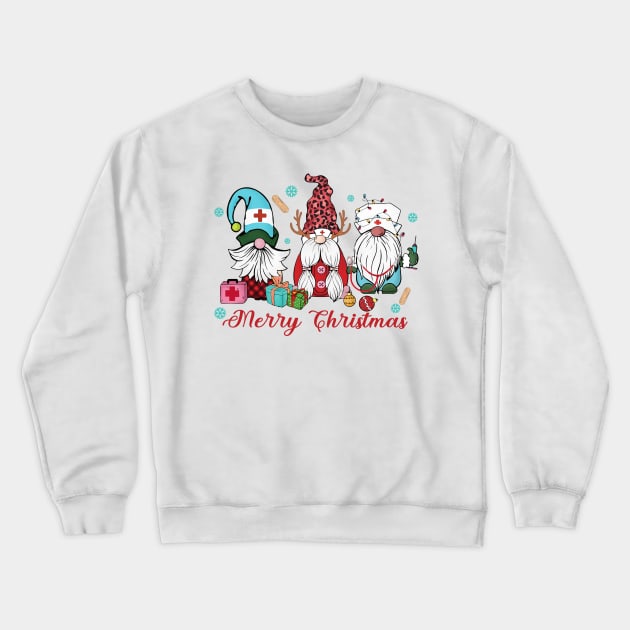 Nurse Gnomes Merry Christmas Crewneck Sweatshirt by art4everyone